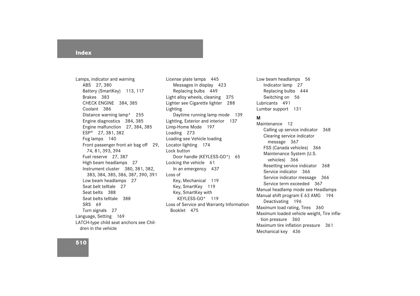 Mercedes-Benz E-Class 2007 Owners Manual User Manual | Page 511 / 522