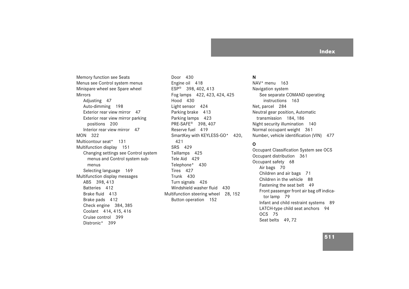 Mercedes-Benz E-Class 2007 Owners Manual User Manual | Page 512 / 522