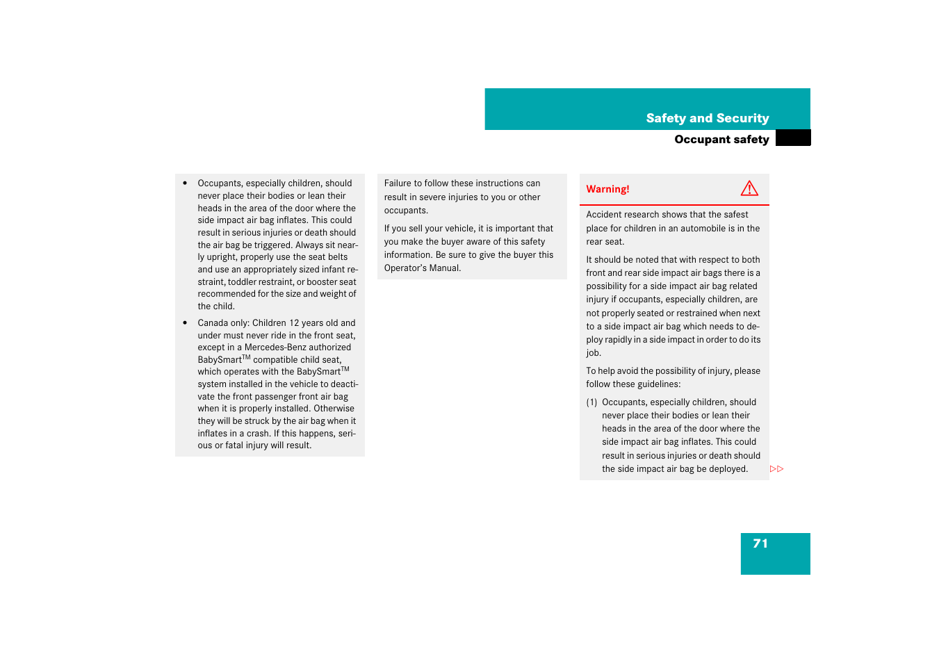 Mercedes-Benz E-Class 2007 Owners Manual User Manual | Page 72 / 522