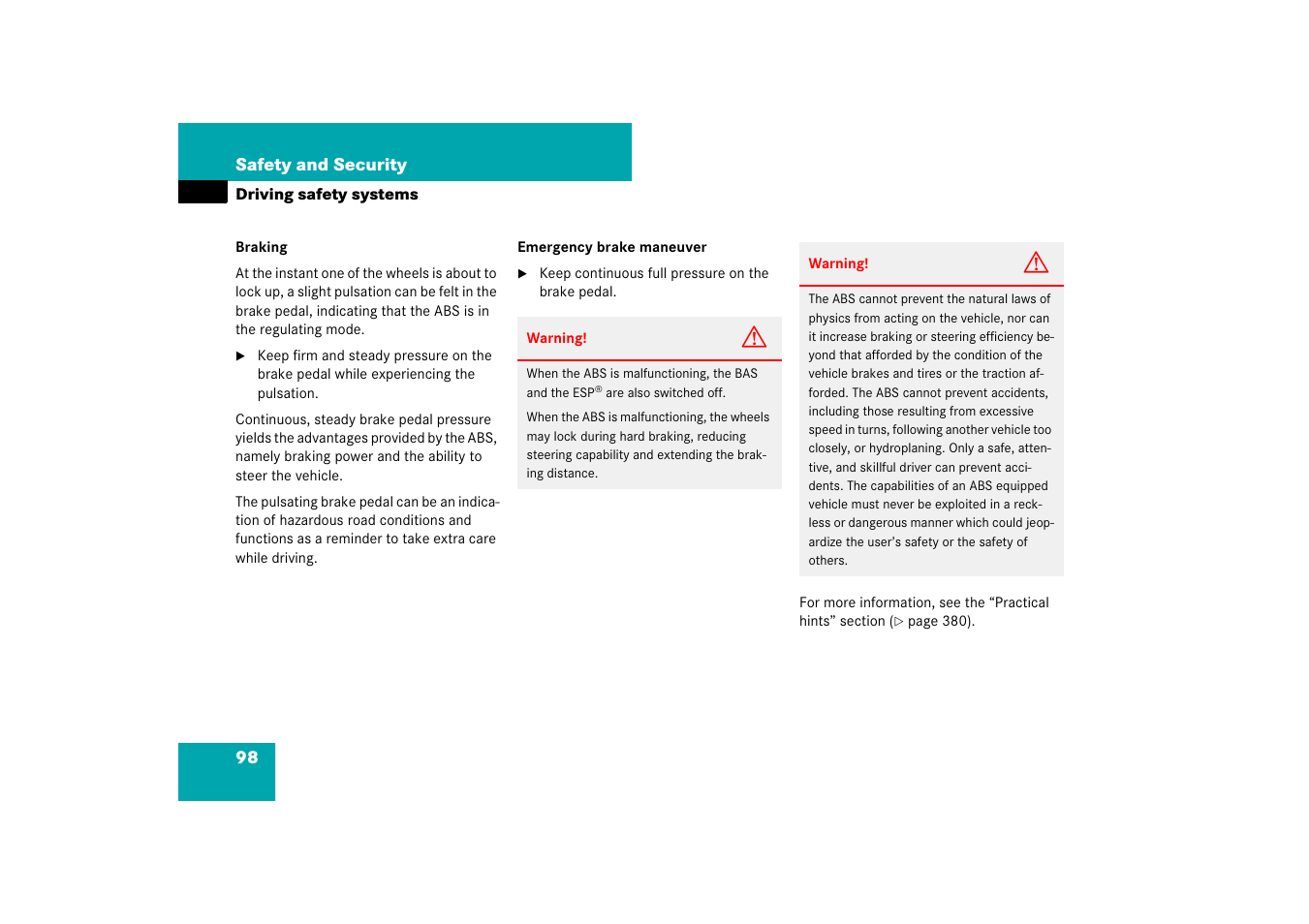 Mercedes-Benz E-Class 2007 Owners Manual User Manual | Page 99 / 522