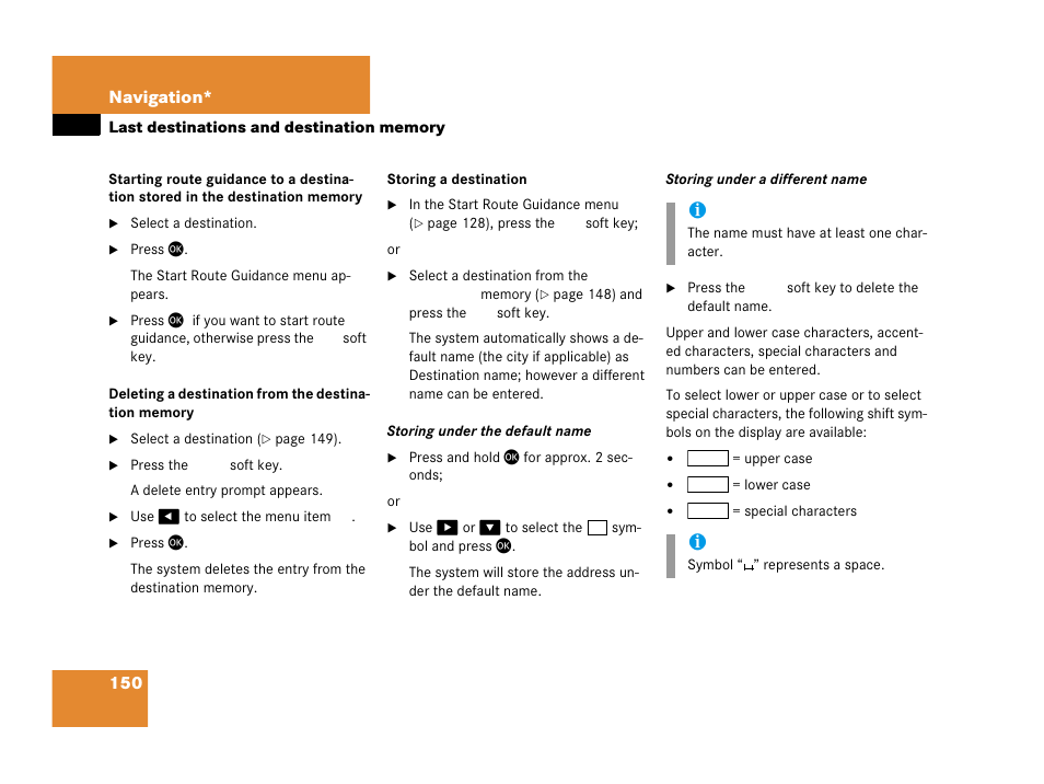 Ination memory | Mercedes-Benz E-Wagon 2007 COMAND Manual User Manual | Page 151 / 187