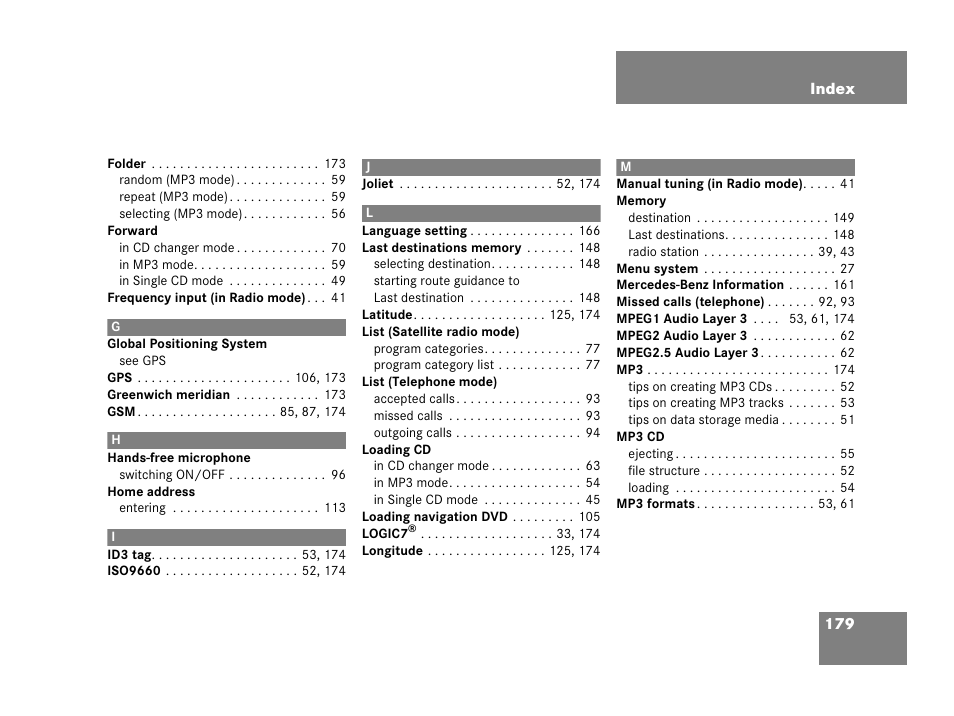 Mercedes-Benz E-Wagon 2007 COMAND Manual User Manual | Page 180 / 187