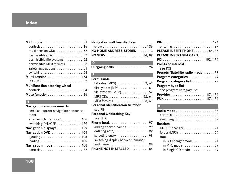 Mercedes-Benz E-Wagon 2007 COMAND Manual User Manual | Page 181 / 187