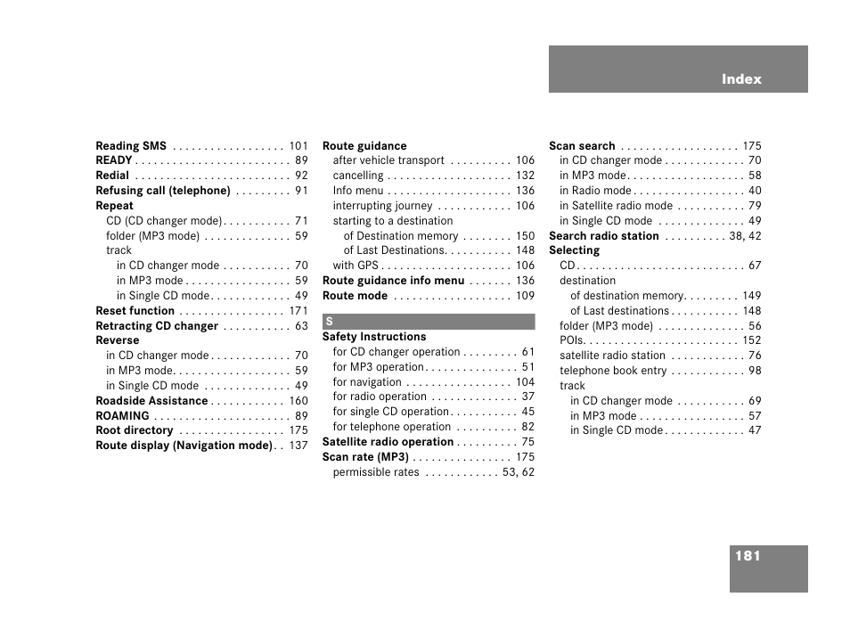 Mercedes-Benz E-Wagon 2007 COMAND Manual User Manual | Page 182 / 187
