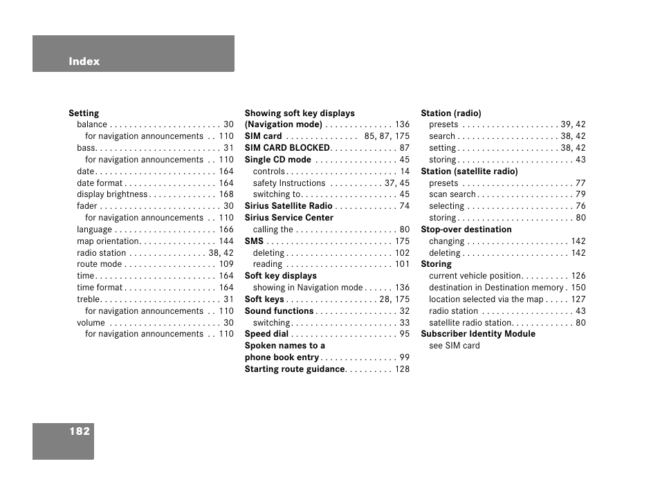 Mercedes-Benz E-Wagon 2007 COMAND Manual User Manual | Page 183 / 187