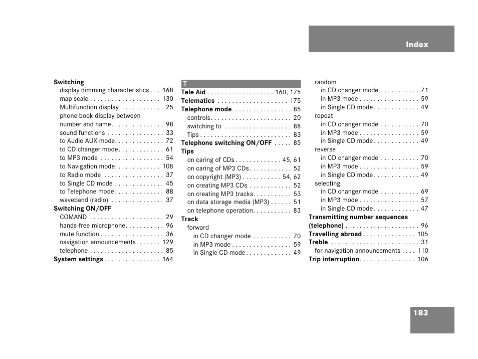 Mercedes-Benz E-Wagon 2007 COMAND Manual User Manual | Page 184 / 187
