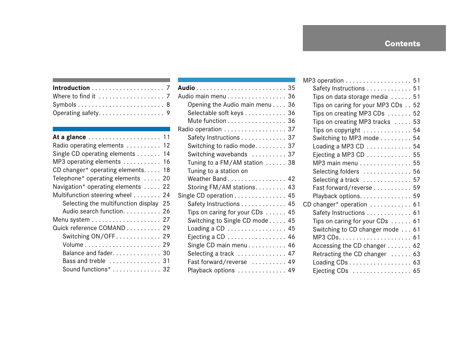 Mercedes-Benz E-Wagon 2007 COMAND Manual User Manual | Page 4 / 187