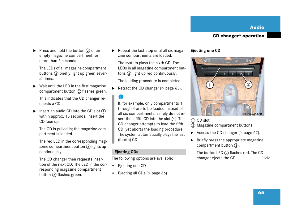 Ejecting cds | Mercedes-Benz E-Wagon 2007 COMAND Manual User Manual | Page 66 / 187