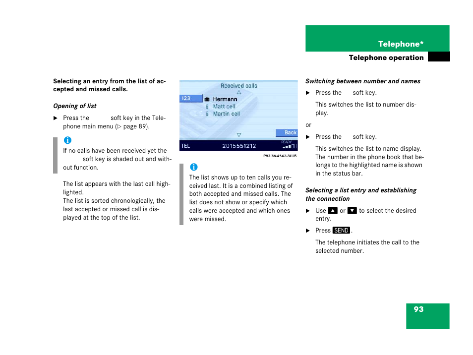 List, S list | Mercedes-Benz E-Wagon 2007 COMAND Manual User Manual | Page 94 / 187