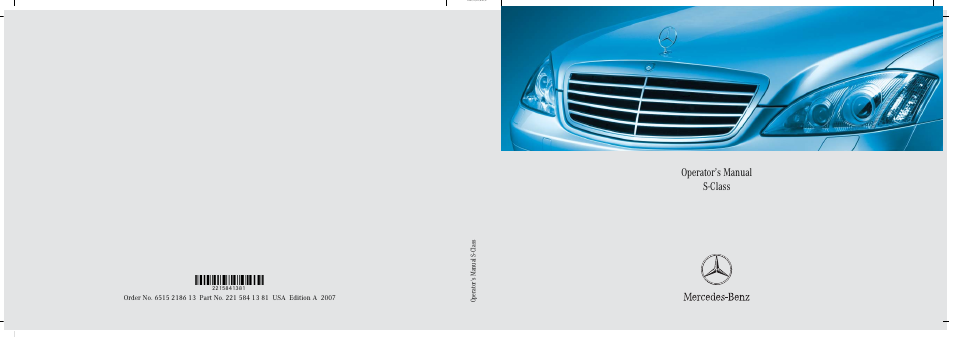 Mercedes-Benz S-Class 2007 User Manual | 705 pages