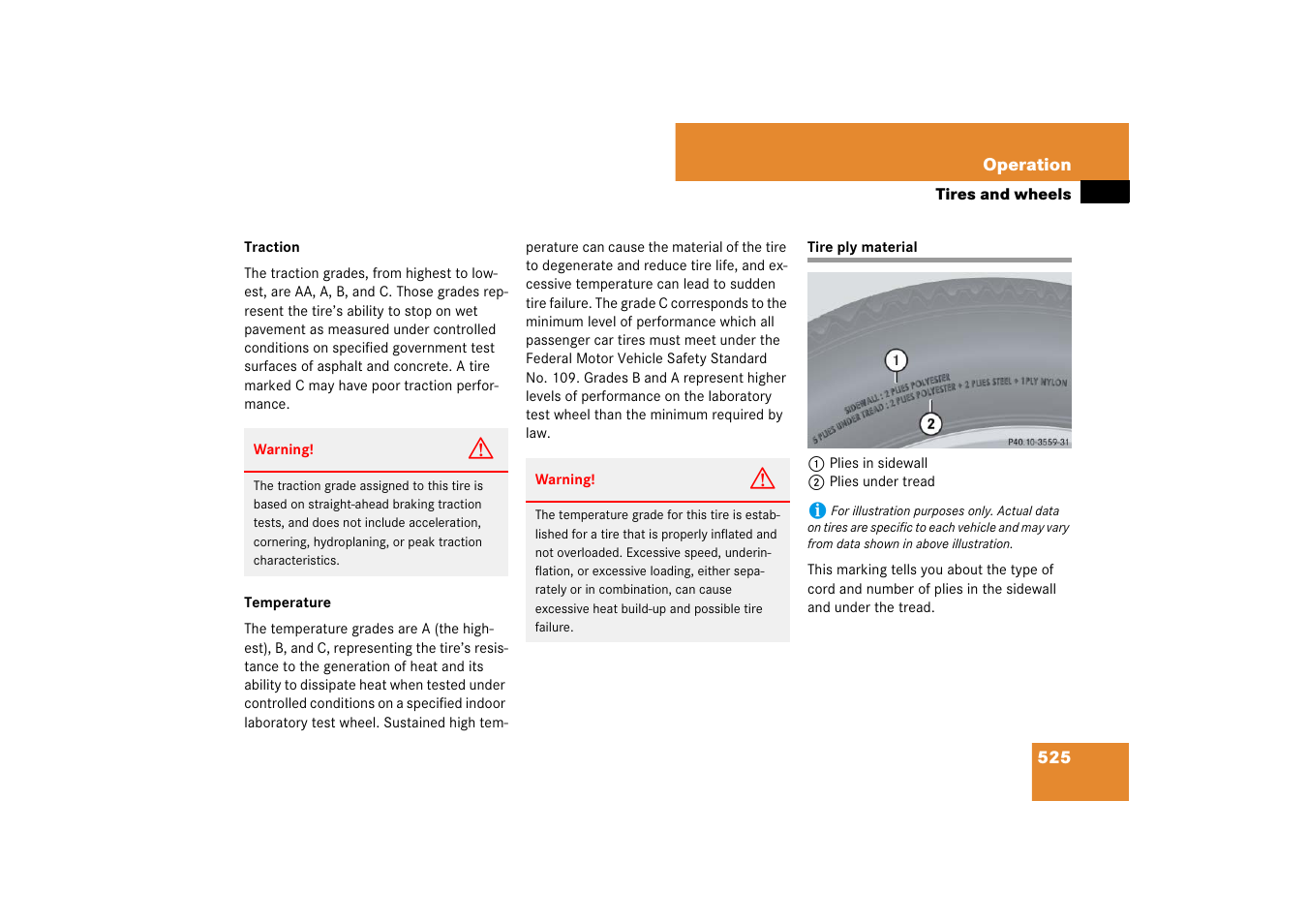 Tire ply material | Mercedes-Benz S-Class 2007 User Manual | Page 526 / 705