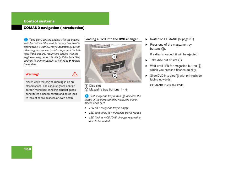 Loading a dvd into the dvd changer | Mercedes-Benz CL-Class 2007 User Manual | Page 151 / 723