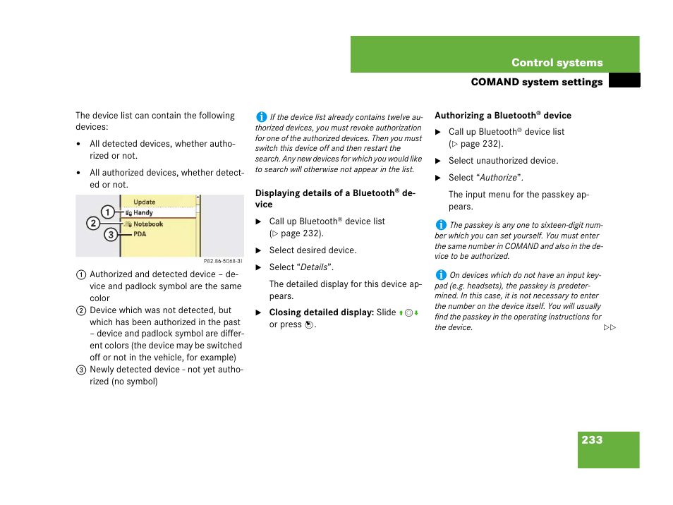 233 control systems | Mercedes-Benz CL-Class 2007 User Manual | Page 234 / 723