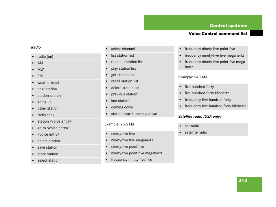 313 control systems | Mercedes-Benz CL-Class 2007 User Manual | Page 314 / 723