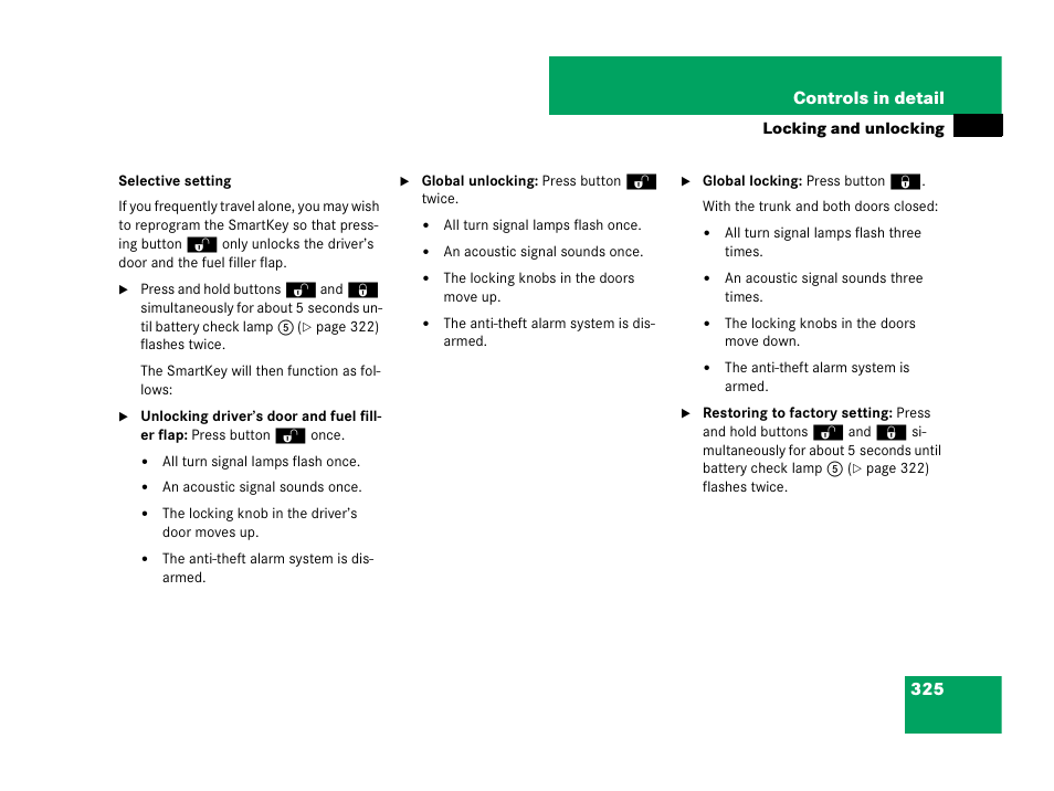 325 controls in detail | Mercedes-Benz CL-Class 2007 User Manual | Page 326 / 723