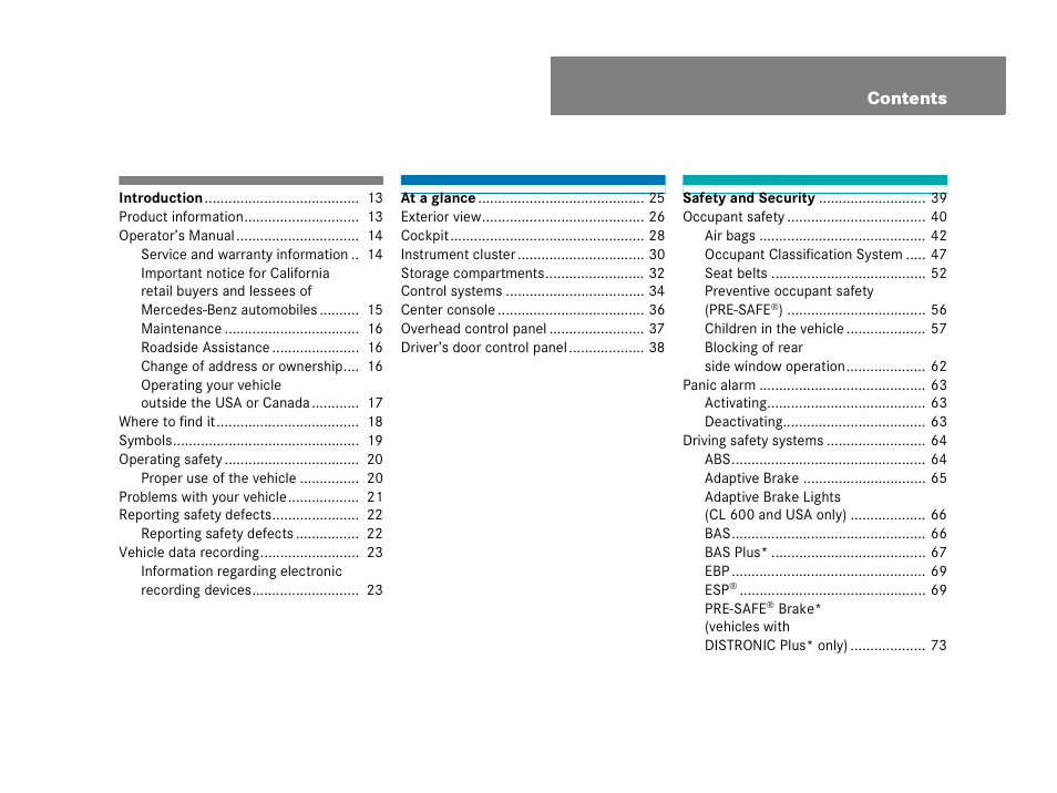 Mercedes-Benz CL-Class 2007 User Manual | Page 4 / 723