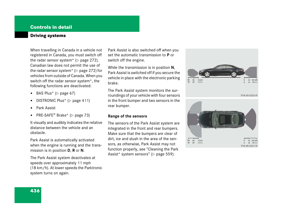 436 controls in detail | Mercedes-Benz CL-Class 2007 User Manual | Page 437 / 723