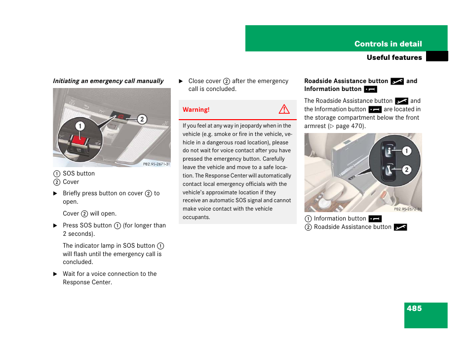 Ew mirror | Mercedes-Benz CL-Class 2007 User Manual | Page 486 / 723