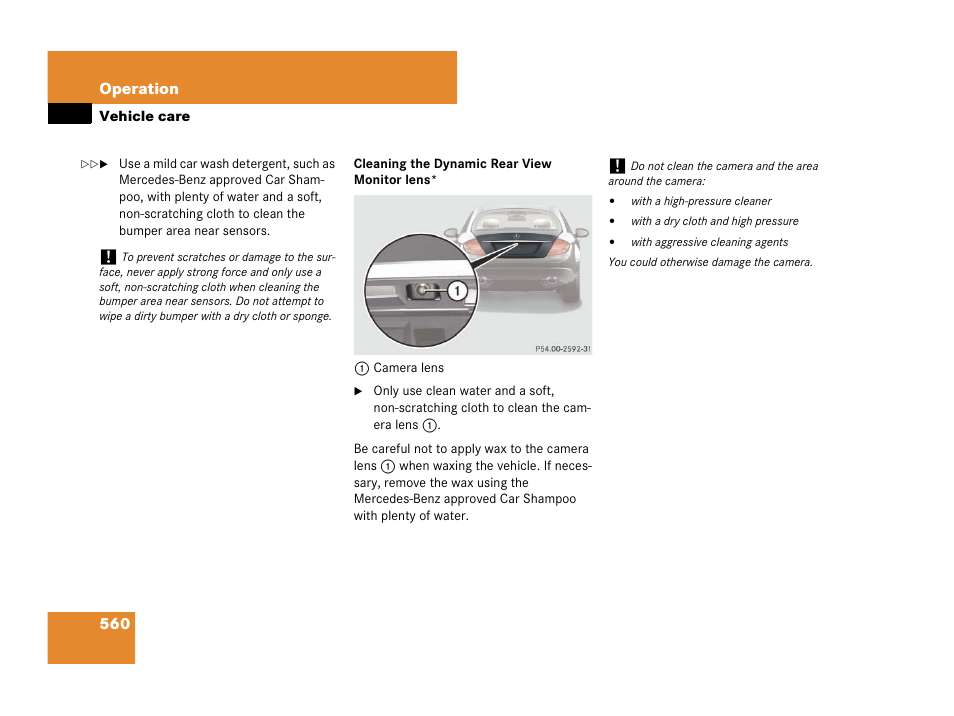 See “cleaning the dynamic rear view monitor lens | Mercedes-Benz CL-Class 2007 User Manual | Page 563 / 723