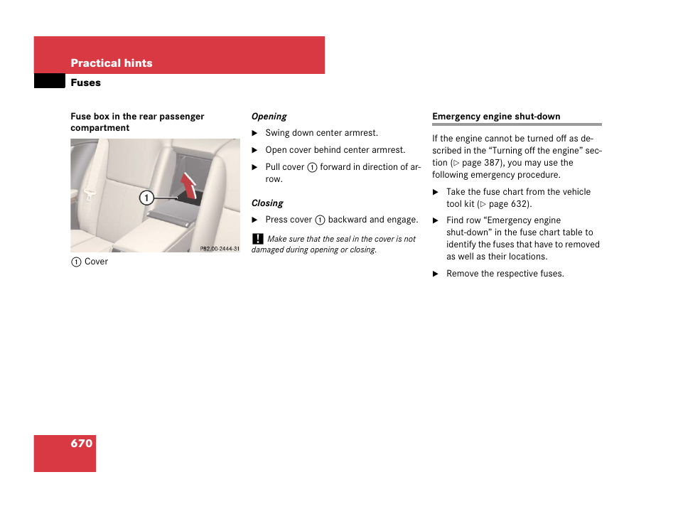 Emergency engine shut-down, See “emergency engine shut-down | Mercedes-Benz CL-Class 2007 User Manual | Page 673 / 723