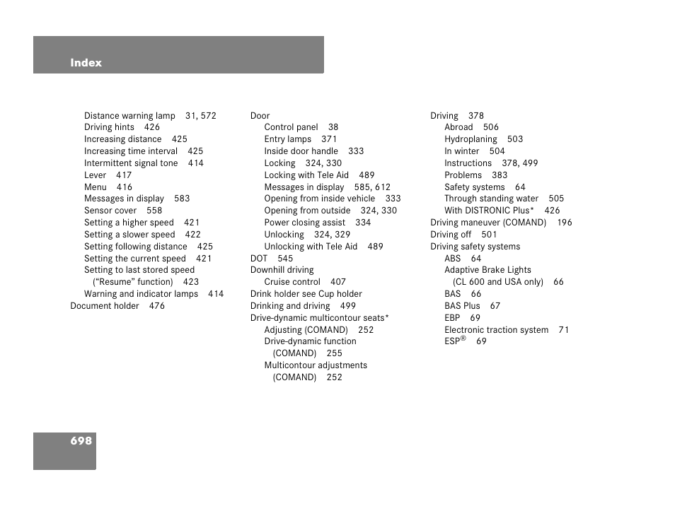 Mercedes-Benz CL-Class 2007 User Manual | Page 701 / 723
