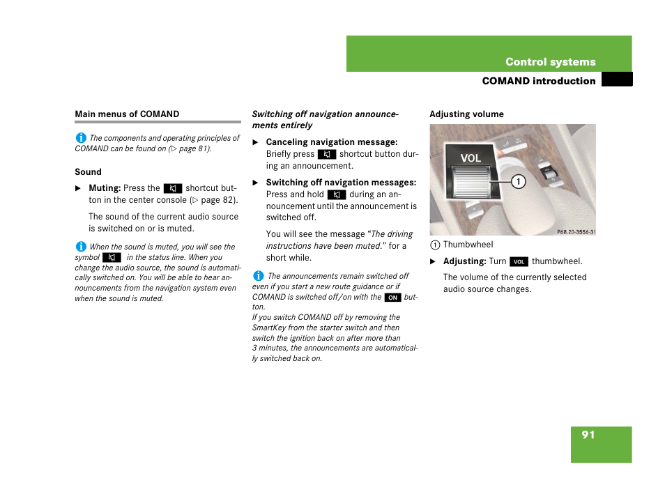 Comand:main menus, Main menus of comand | Mercedes-Benz CL-Class 2007 User Manual | Page 92 / 723