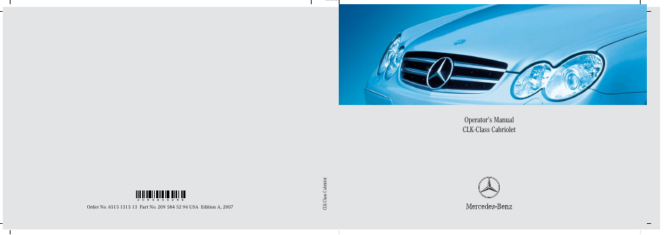 Mercedes-Benz CLK-Class 2007 Owners Manual User Manual | 505 pages