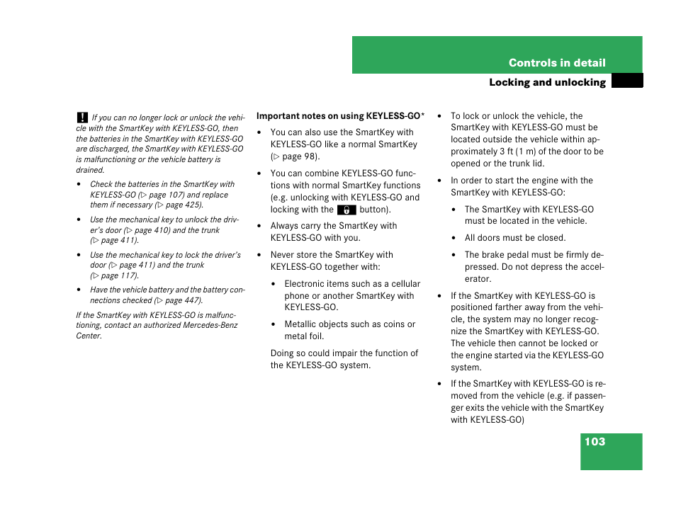 103 controls in detail | Mercedes-Benz CLK-Class 2007 Owners Manual User Manual | Page 104 / 505