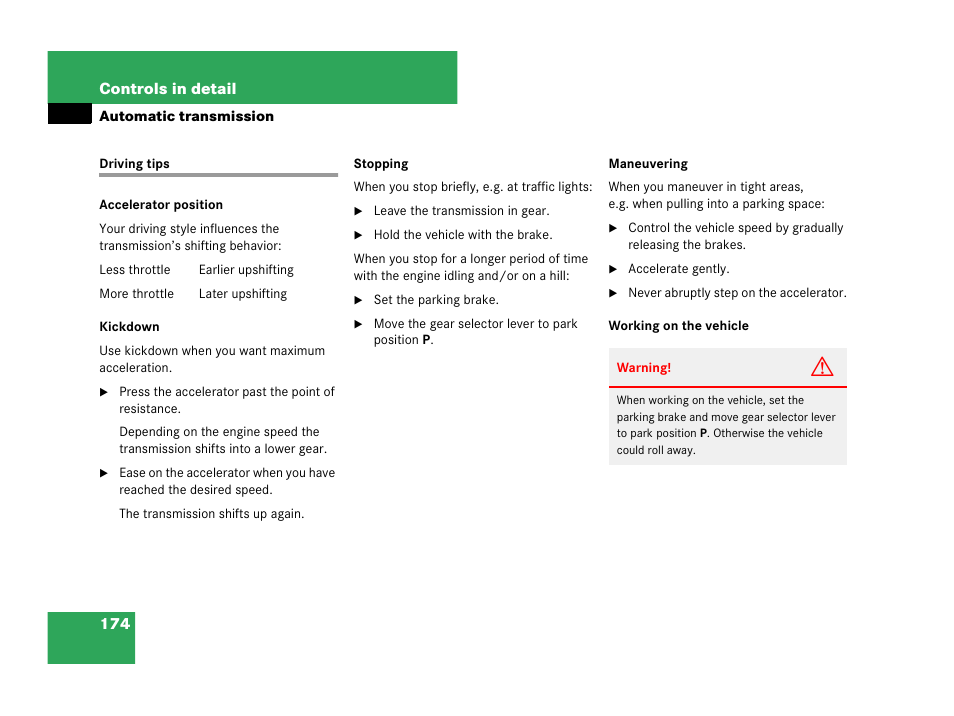 Driving tips | Mercedes-Benz CLK-Class 2007 Owners Manual User Manual | Page 175 / 505