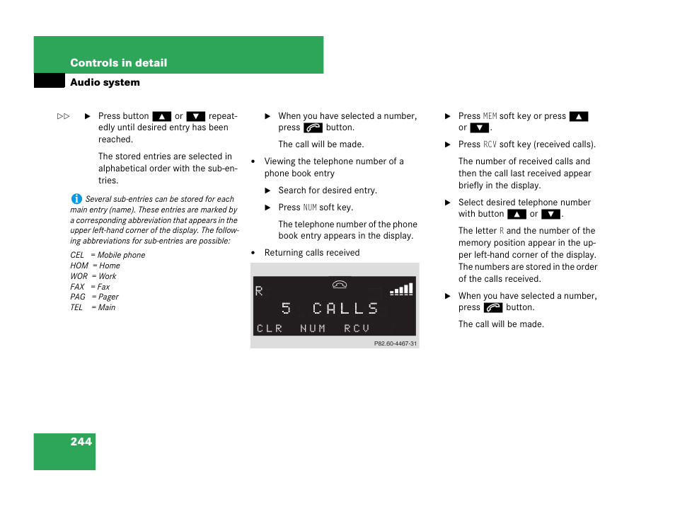 Mercedes-Benz CLK-Class 2007 Owners Manual User Manual | Page 245 / 505