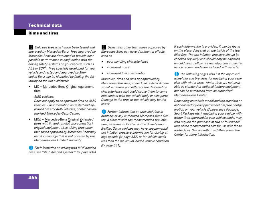 Rims and tires, The "technical data" section, N, see “rims and tires | See “rims and tires, 466 technical data | Mercedes-Benz CLK-Class 2007 Owners Manual User Manual | Page 467 / 505