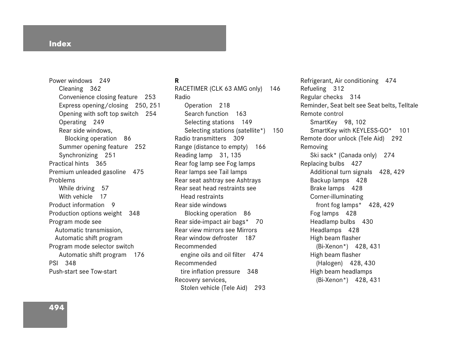 Mercedes-Benz CLK-Class 2007 Owners Manual User Manual | Page 495 / 505