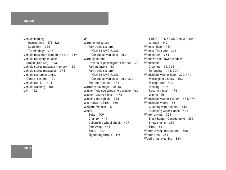 Mercedes-Benz CLK-Class 2007 Owners Manual User Manual | Page 501 / 505