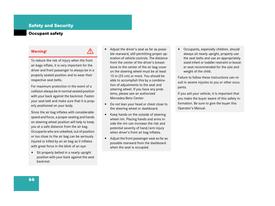 66 safety and security | Mercedes-Benz CLK-Class 2007 Owners Manual User Manual | Page 67 / 505