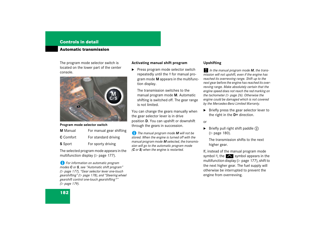Mercedes-Benz CLS-Class 2007 Owners Manual User Manual | Page 183 / 481
