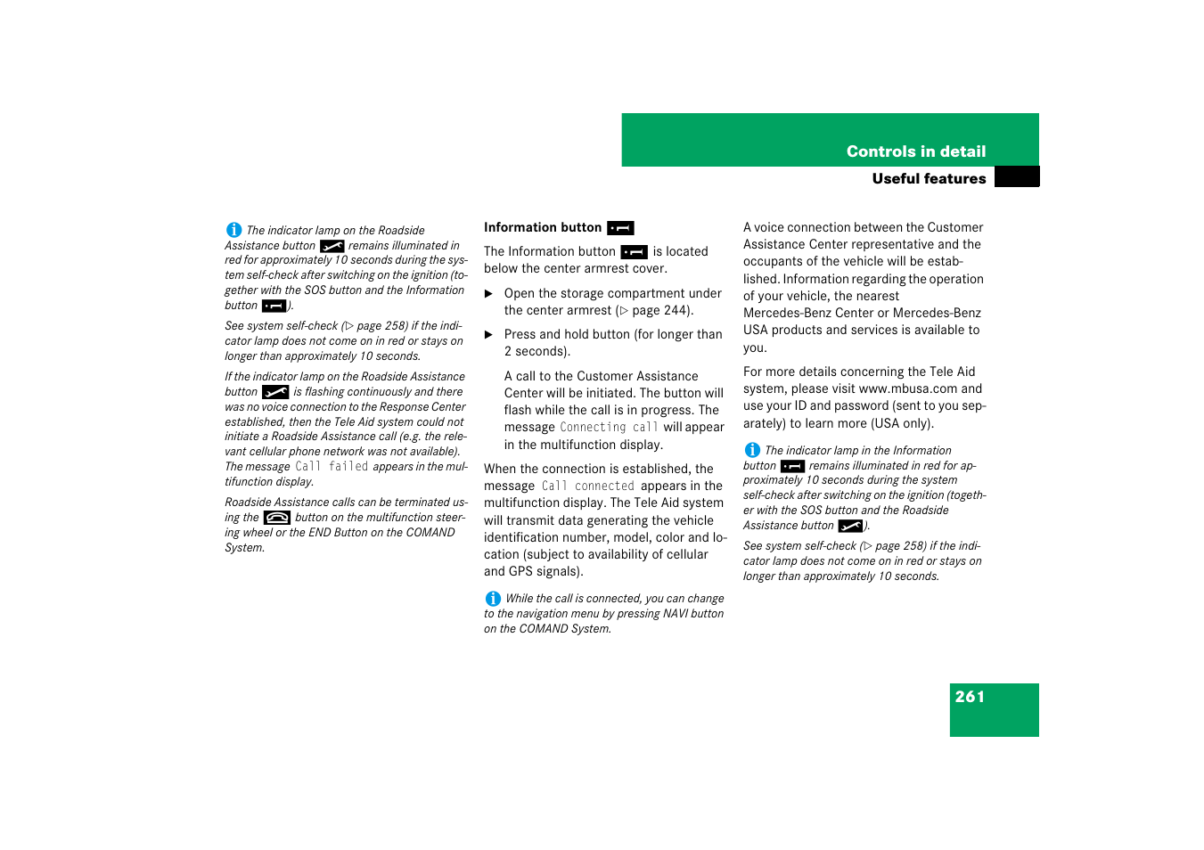 Mercedes-Benz CLS-Class 2007 Owners Manual User Manual | Page 262 / 481