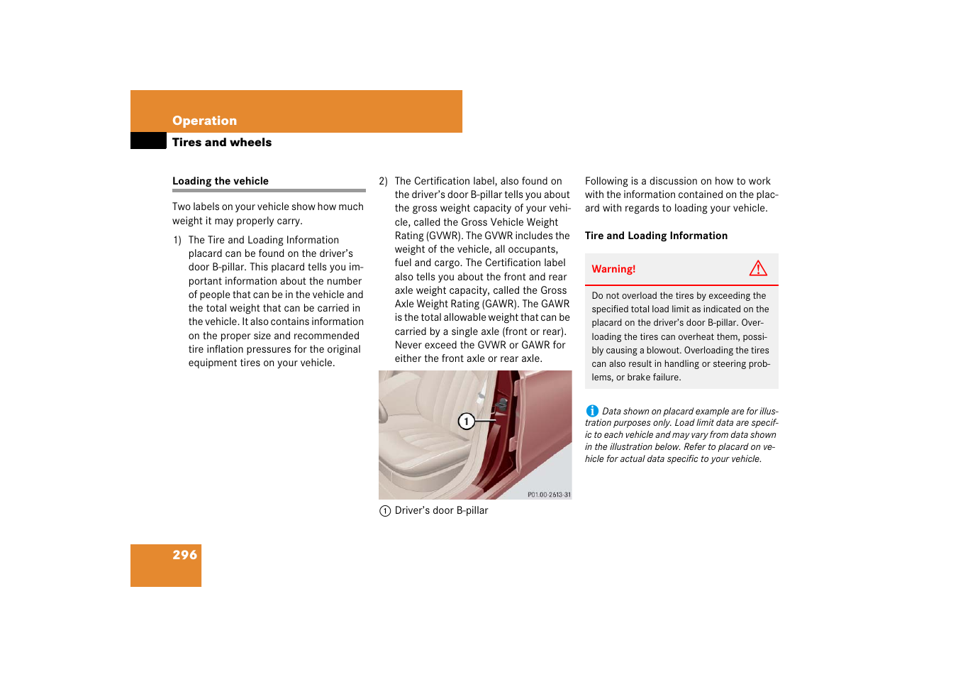 Loading the vehicle | Mercedes-Benz CLS-Class 2007 Owners Manual User Manual | Page 297 / 481