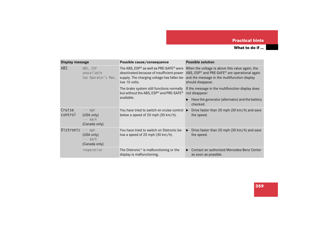 Mercedes-Benz CLS-Class 2007 Owners Manual User Manual | Page 360 / 481