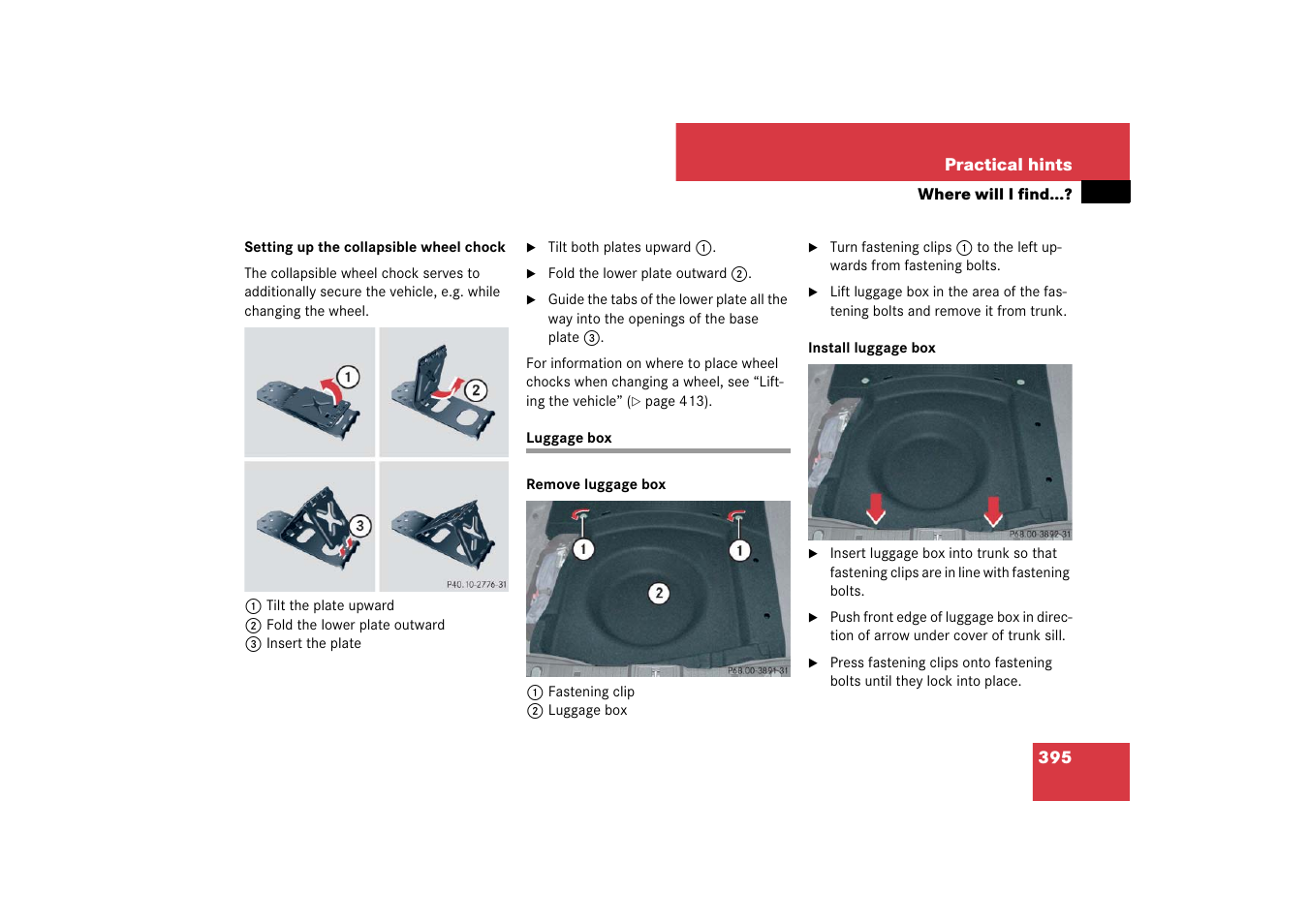 Luggage box | Mercedes-Benz CLS-Class 2007 Owners Manual User Manual | Page 396 / 481