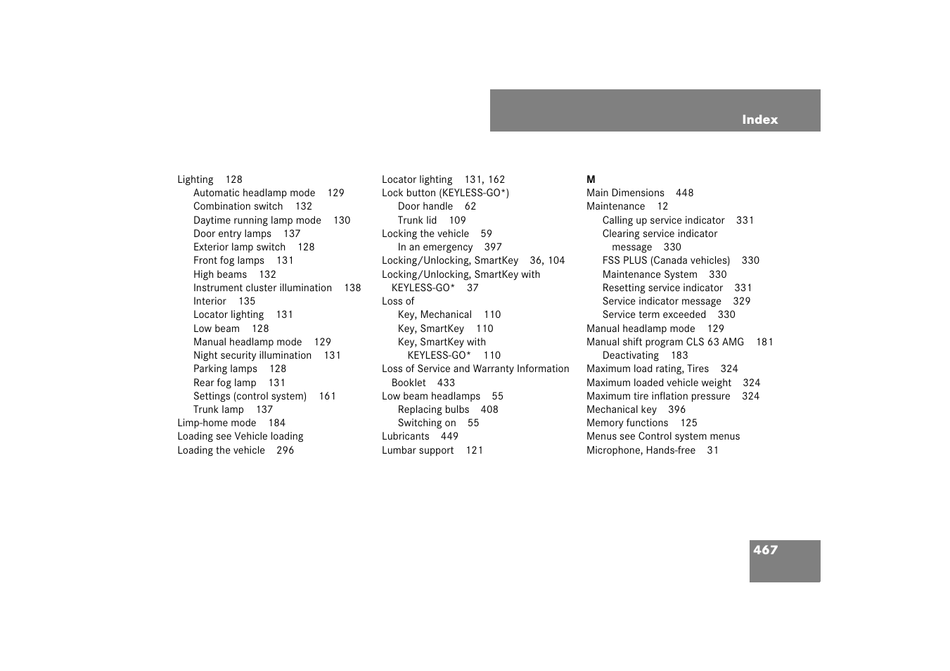 Mercedes-Benz CLS-Class 2007 Owners Manual User Manual | Page 468 / 481