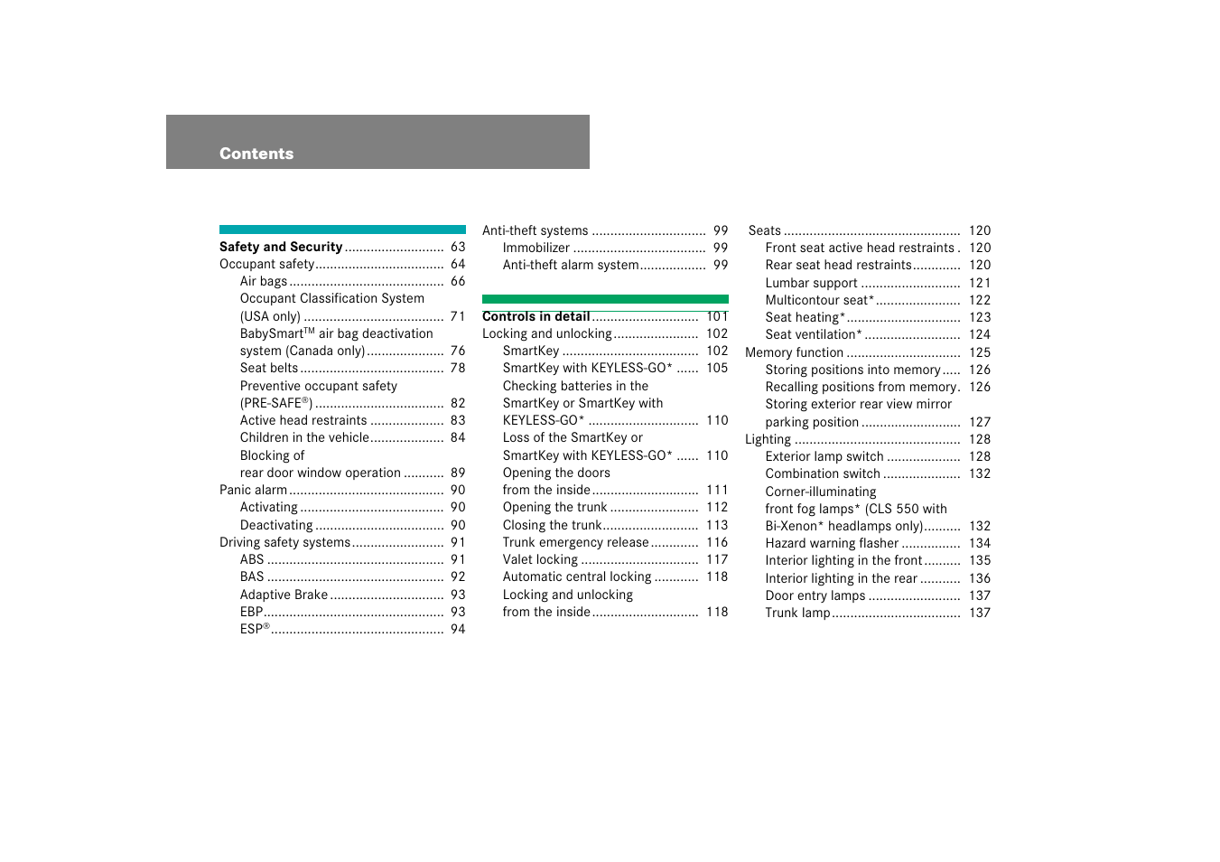 Mercedes-Benz CLS-Class 2007 Owners Manual User Manual | Page 5 / 481