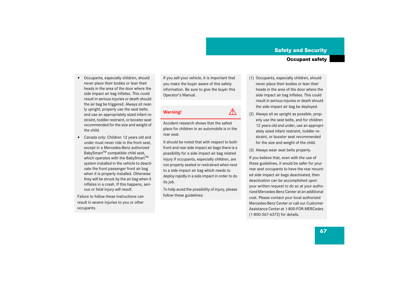 Mercedes-Benz CLS-Class 2007 Owners Manual User Manual | Page 68 / 481