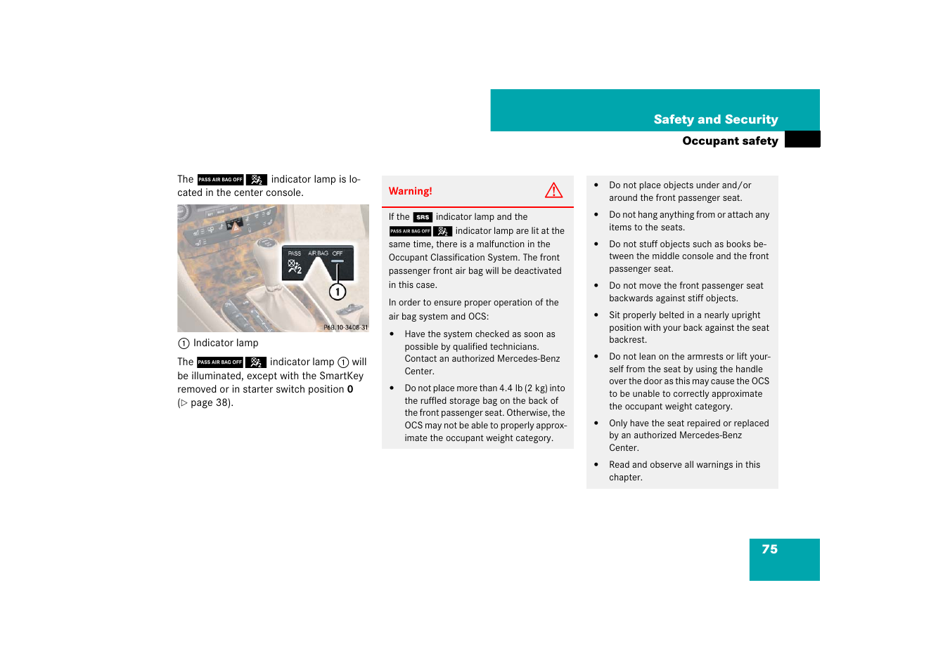 Mercedes-Benz CLS-Class 2007 Owners Manual User Manual | Page 76 / 481