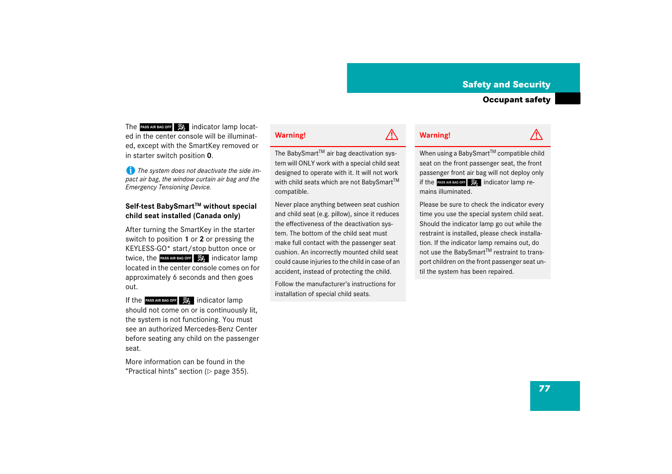 Mercedes-Benz CLS-Class 2007 Owners Manual User Manual | Page 78 / 481