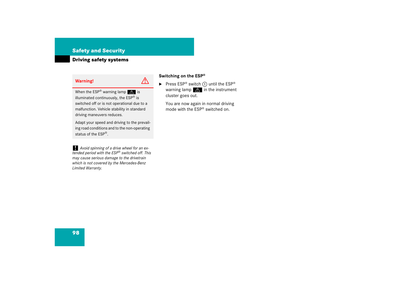 Mercedes-Benz CLS-Class 2007 Owners Manual User Manual | Page 99 / 481