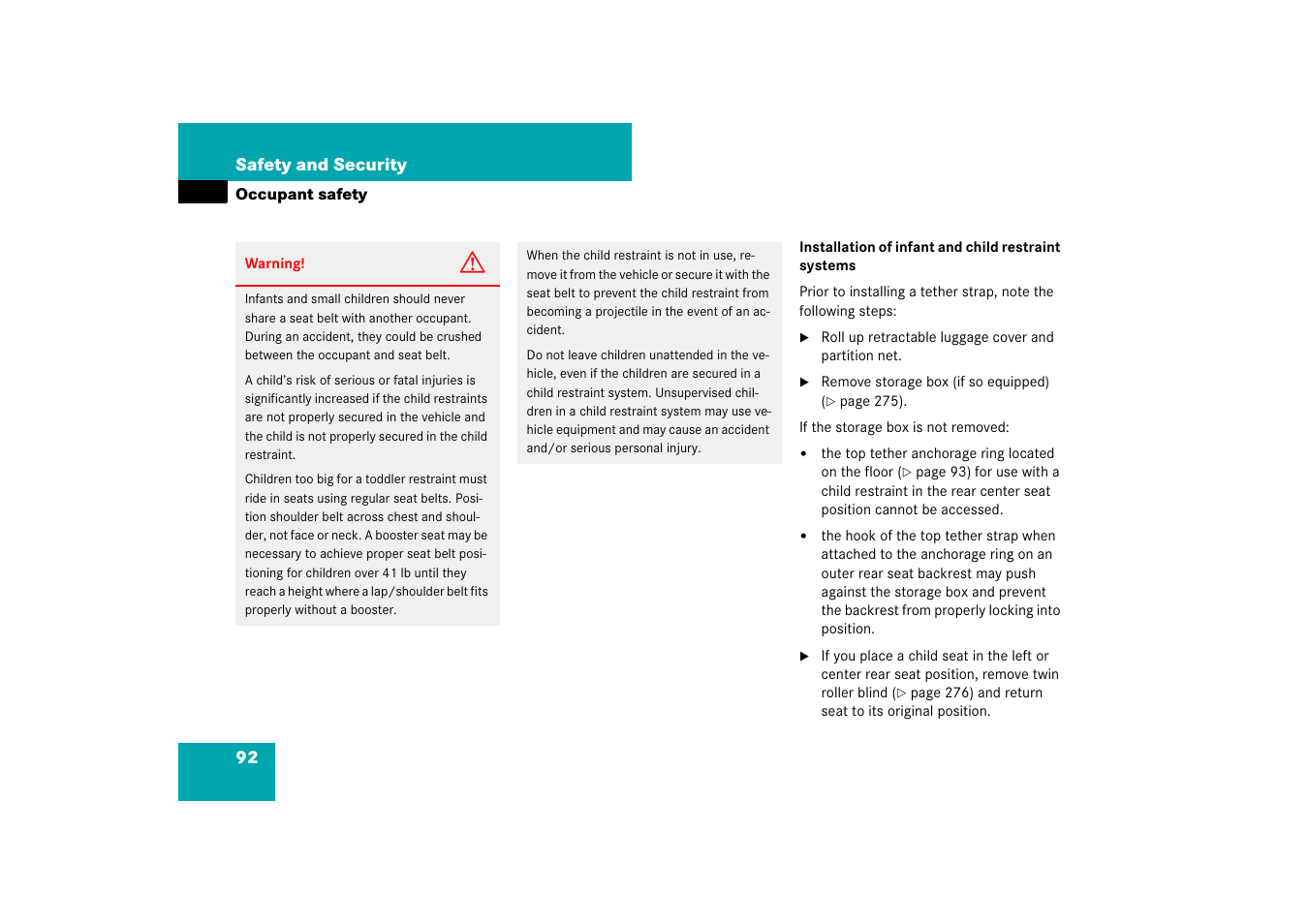 Orages | Mercedes-Benz E-Wagon 2007 Owners Manual User Manual | Page 93 / 514