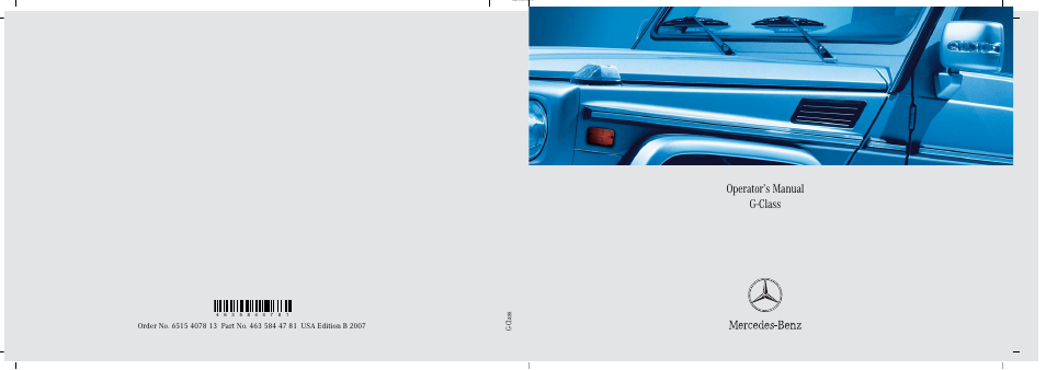 Mercedes-Benz G-Class 2007 Owners Manual User Manual | 457 pages