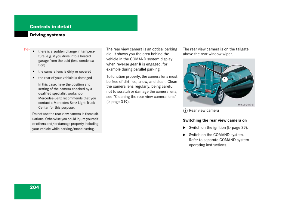 204 controls in detail | Mercedes-Benz G-Class 2007 Owners Manual User Manual | Page 205 / 457