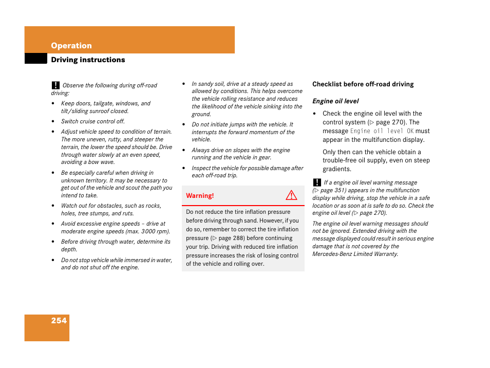 254 operation | Mercedes-Benz G-Class 2007 Owners Manual User Manual | Page 255 / 457