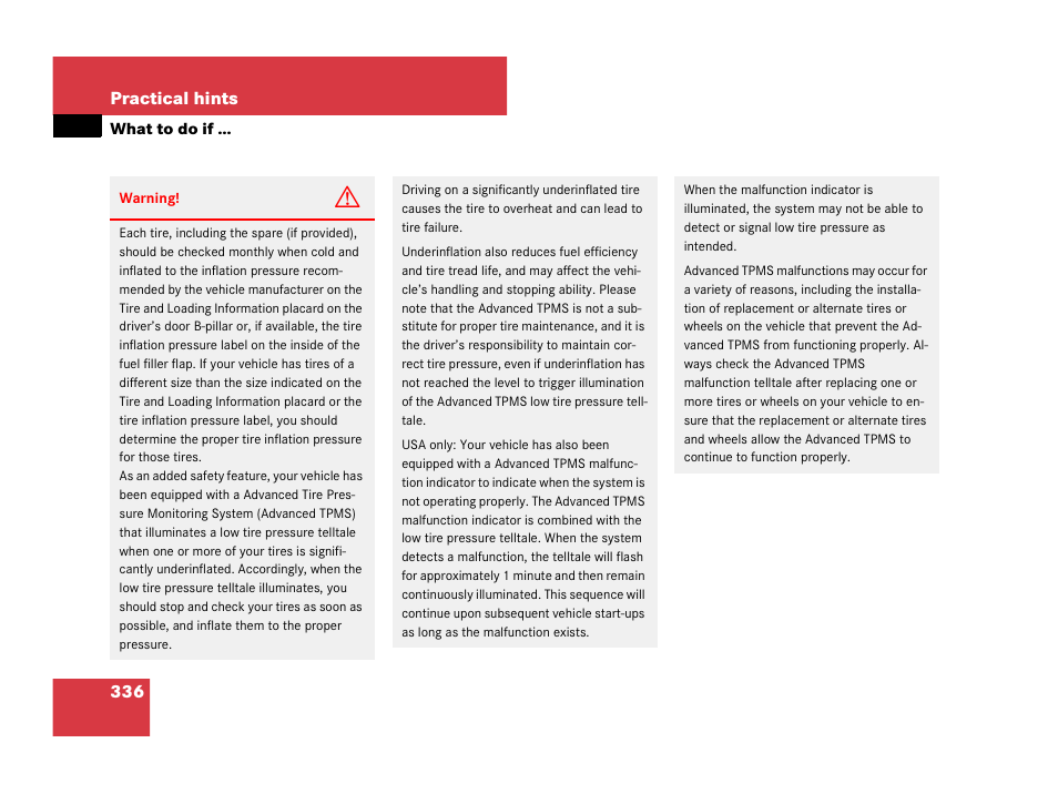 336 practical hints | Mercedes-Benz G-Class 2007 Owners Manual User Manual | Page 337 / 457